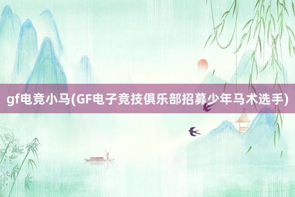 gf电竞小马(GF电子竞技俱乐部招募少年马术选手)