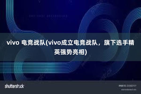 vivo 电竞战队(vivo成立电竞战队，旗下选手精英强势亮相)