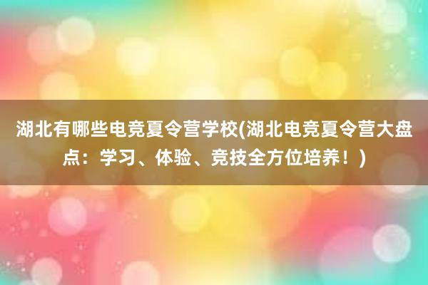 湖北有哪些电竞夏令营学校(湖北电竞夏令营大盘点：学习、体验、竞技全方位培养！)