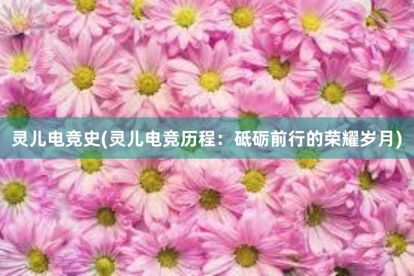 灵儿电竞史(灵儿电竞历程：砥砺前行的荣耀岁月)