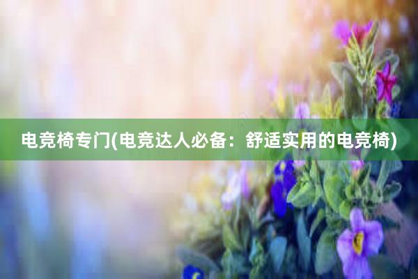 电竞椅专门(电竞达人必备：舒适实用的电竞椅)