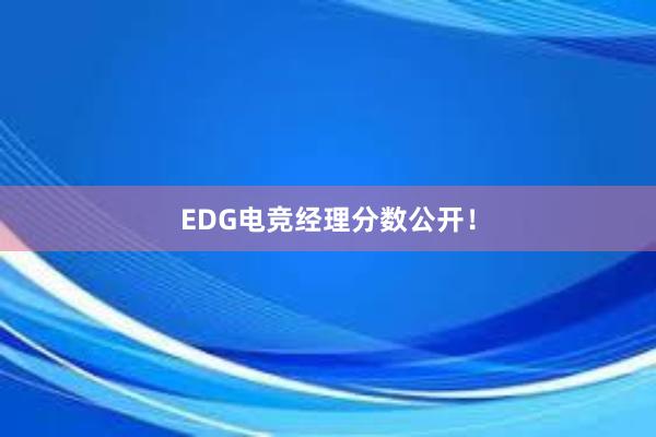 EDG电竞经理分数公开！