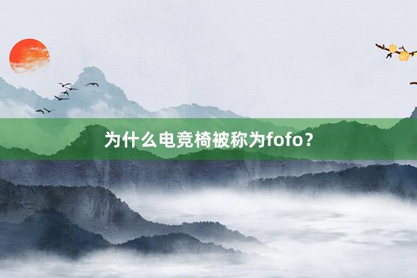 为什么电竞椅被称为fofo？