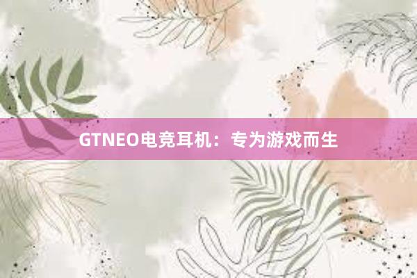 GTNEO电竞耳机：专为游戏而生