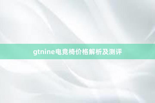 gtnine电竞椅价格解析及测评