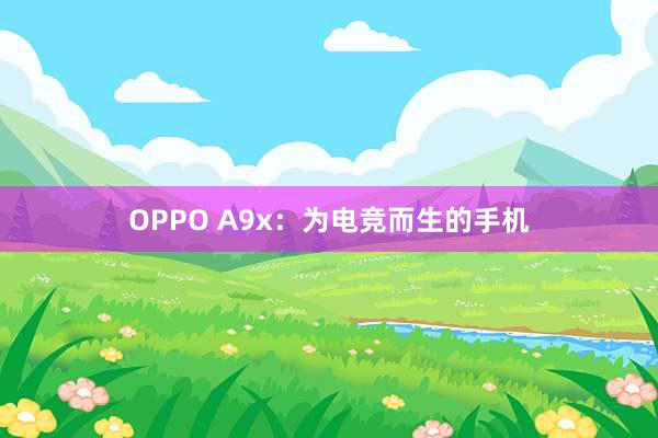 OPPO A9x：为电竞而生的手机