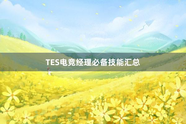 TES电竞经理必备技能汇总