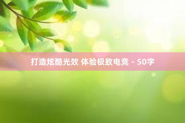 打造炫酷光效 体验极致电竞 - 50字