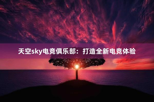 天空sky电竞俱乐部：打造全新电竞体验