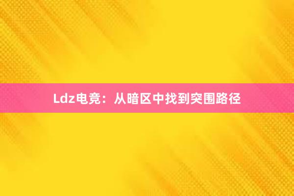 Ldz电竞：从暗区中找到突围路径