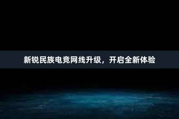 新锐民族电竞网线升级，开启全新体验