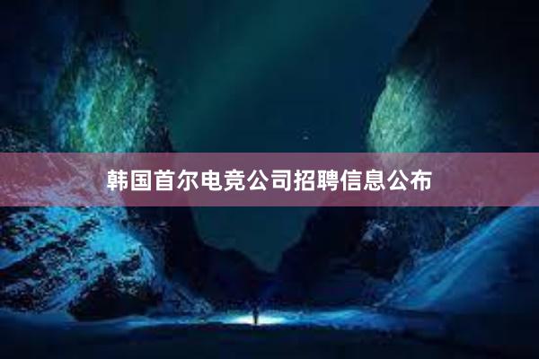 韩国首尔电竞公司招聘信息公布