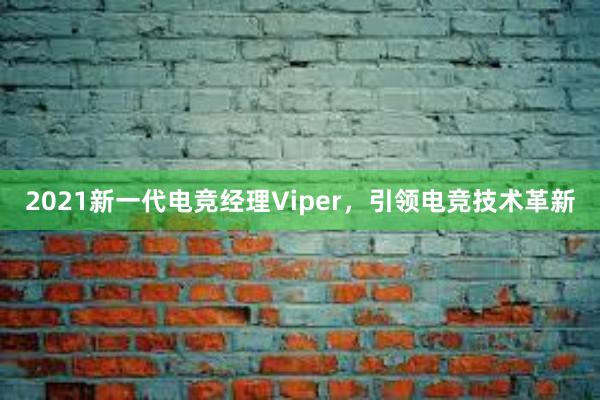 2021新一代电竞经理Viper，引领电竞技术革新